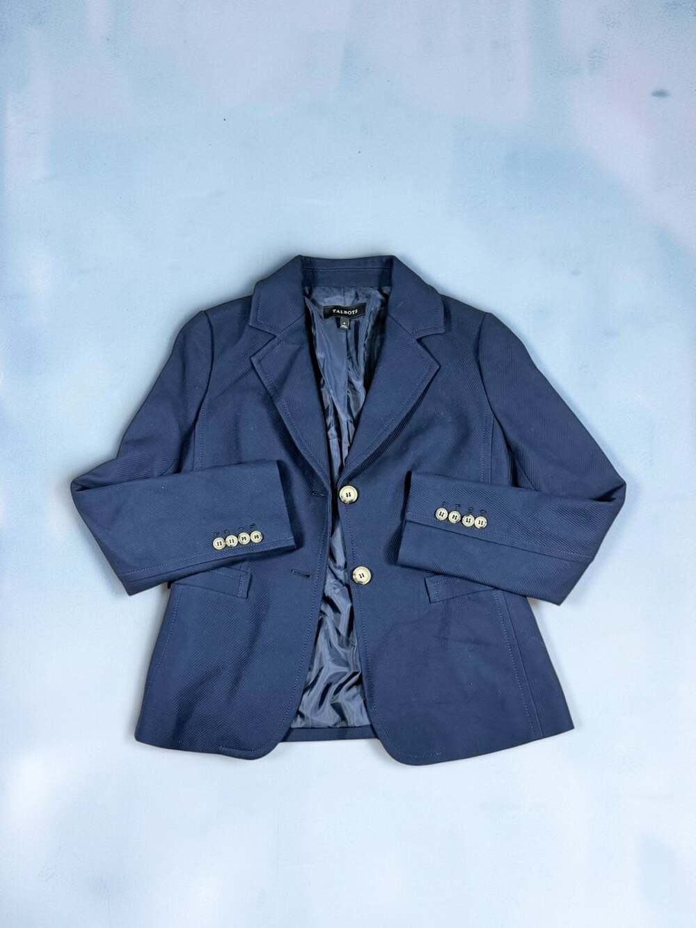 Talbots Blue Cotton Blazer Size 4